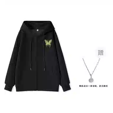 棉致 简约纯色宽松连帽长袖卫衣 女款