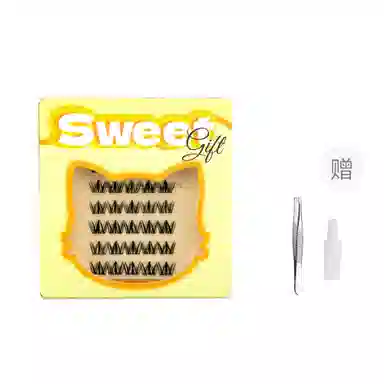 酷乐丝 犬系圆眼假睫毛 胶水款自然纤长款 甜妹必备 无辜狗狗眼 懒人妆造 新手化妆