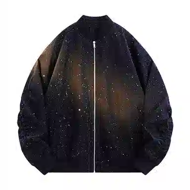 曲韩 飞行美式户外休闲潮牌满天星上衣夹克外套 男女同款