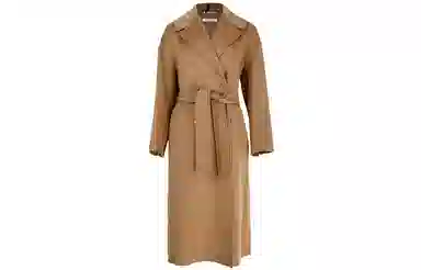 Max Mara Wool Tie Coat Brown