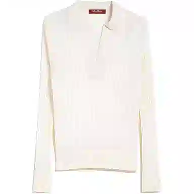 MaxMara Wool and silk sweater with polo shirt collar Polo