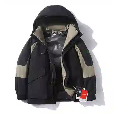 鸭鸭 短款连帽户外保暖外套羽绒服 女款