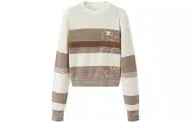 太平鸟 条纹套头衫圆领针织衫 女款