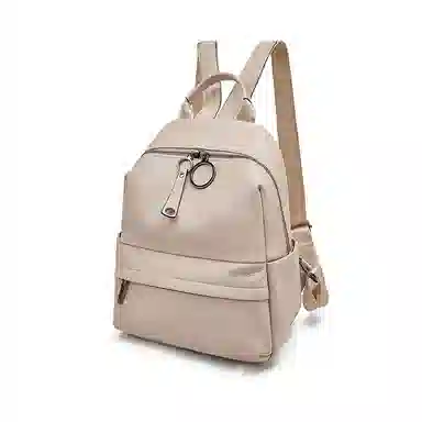 老人头 时尚百搭通勤出行旅游背包 头层牛皮 双肩包 女款 黑色/灰色/粉色