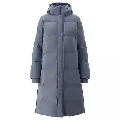 佐丹奴 纯色可卸帽侧开叉梭织长款控温蓄热羽绒服 女款