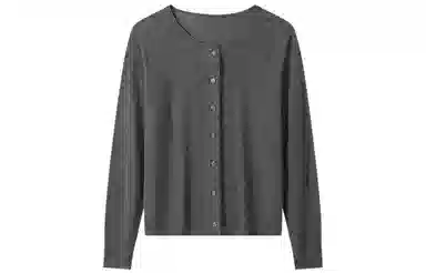 恒源祥 纯色圆领桂花针纽扣长袖针织衫 女款