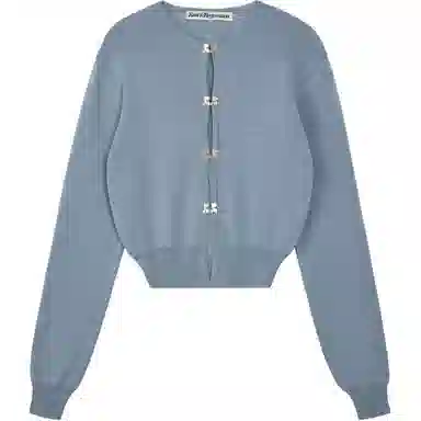 RestRecreation SS25 LOGO CLIP KNIT CARDIGAN SKY BLUE