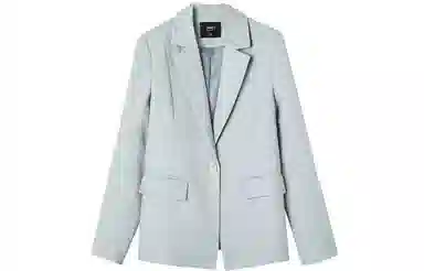 【dme】 一粒扣修身休闲西装 女款 水蓝