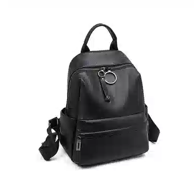 老人头 时尚百搭通勤出行旅游背包 头层牛皮 双肩包 女款 黑色/灰色/粉色