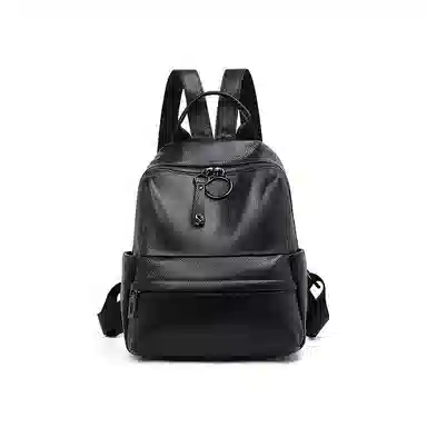 老人头 时尚百搭通勤出行旅游背包 头层牛皮 双肩包 女款 黑色/灰色/粉色