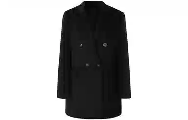 美洋 纯色双排扣宽松西装外套 女款