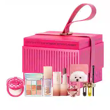 滋色 粉漾甜心彩妆套装礼盒 控油易上色细闪自然服帖气色 粉色系奶橘爆闪色系