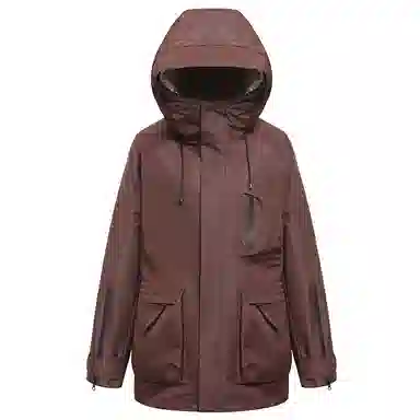 鸭鸭 可拆卸内胆三合一三防连帽纯色长袖羽绒服 女款