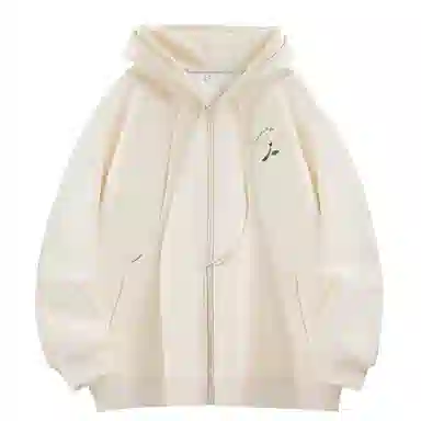 棉致 简约纯色宽松休闲连帽长袖卫衣 女款