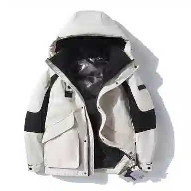 鸭鸭 短款连帽户外保暖外套羽绒服 女款