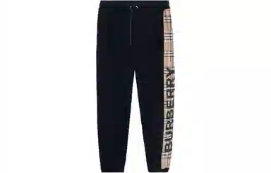 Burberry Check Jogger Pants Black