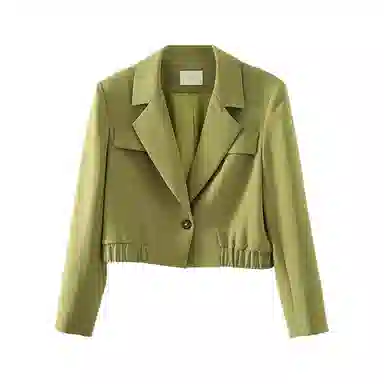 娅丽达 纯色别致一粒扣西装领长袖西装 女款