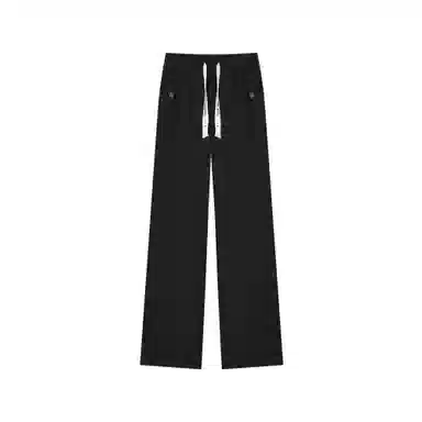 麓蔓蒂 运动松紧抽绳阔腿休闲裤 女款 黑色