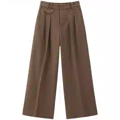 太平鸟 高腰直筒双压褶西裤休闲裤 女款