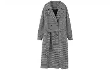 【dme】 简约格纹休闲大衣 女款 黑色