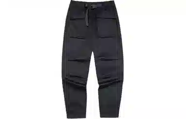 鸿星尔克 纯色简约工装休闲裤 女款 正黑