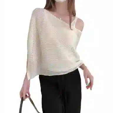 水中花 韩版镂空上衣背心两件套针织衫 女款