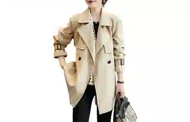 【dme】 短款双排扣含腰带风衣 女款