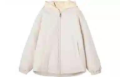 【dme】 基础纯色休闲拼接条纹连帽棉服 女款