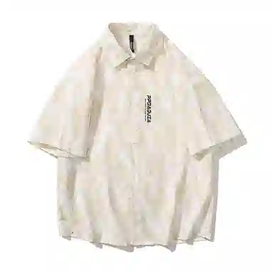 【dme】 美式休闲男夏季薄潮牌潮流宽松衣服日系短袖衬衫 男女同款