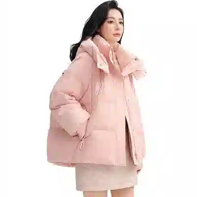 鸭鸭 百搭连帽舒适轻柔保暖时尚韩版长袖羽绒服 女款