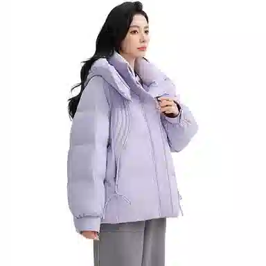 鸭鸭 百搭连帽舒适轻柔保暖时尚韩版长袖羽绒服 女款