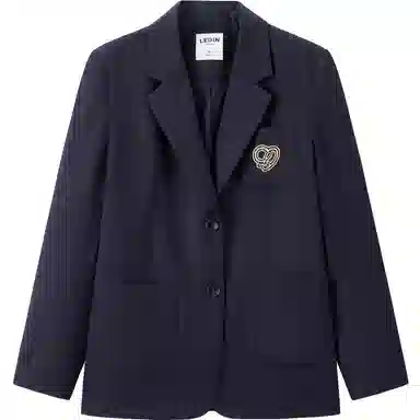 LEDIN Embroidered Blazer Navy