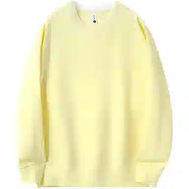 重磅基础 宽松圆领休闲通勤长袖卫衣 男女同款 柠檬黄