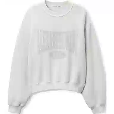 Alexander Wang SS25 Distressed Logo Sweatshirt Off-White