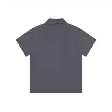 乱步 极简垂感透气随性中性翻领穿搭纯色基础款休闲夏季短袖衬衫 男女同款