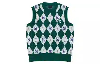 MLB Vintage Letter Knit Vest Green
