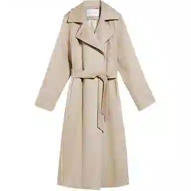 MaxMara Belted Mid-Length Coat Beige