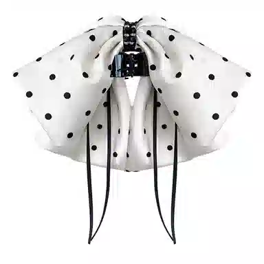 蒙妮 蝴蝶结波点飘带抓夹 亚克力/布艺 发夹 女款