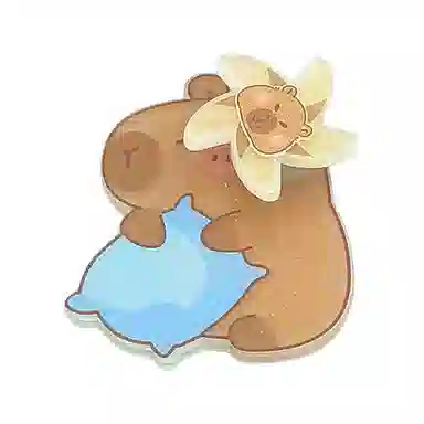 简应舒 卡皮巴拉水豚风扇 亚克力 发夹 男女同款情侣款