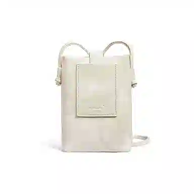 红蜻蜓 时尚设计百搭通勤 聚氨酯合成革 单肩斜挎包 小号 女款 银色/米白色