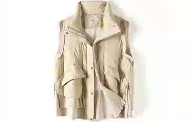 恒源祥 立领单排扣坎肩白鸭绒羽绒马甲 女款