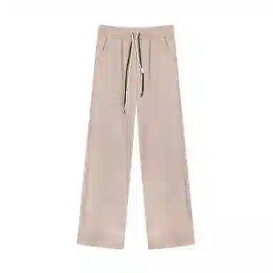 麓蔓蒂 纯色高腰抽绳直筒休闲裤 女款