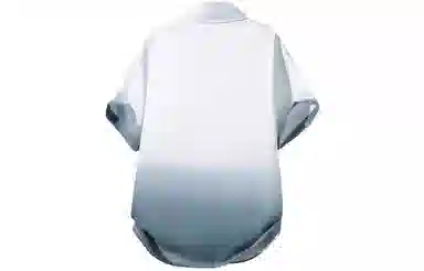 大卫贝肯 美式复古字母设计宽松休闲纯色百搭渐变透气垂感落肩短袖衬衫 男女同款