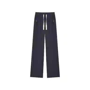 麓蔓蒂 运动松紧抽绳阔腿休闲裤 女款 黑色