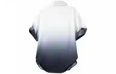 大卫贝肯 美式复古字母设计宽松休闲纯色百搭渐变透气垂感落肩短袖衬衫 男女同款