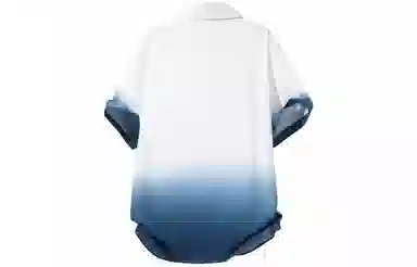 大卫贝肯 美式复古字母设计宽松休闲纯色百搭渐变透气垂感落肩短袖衬衫 男女同款