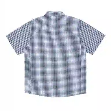FPA Urban Sports Blue Plaid Embroidered Logo Shirt