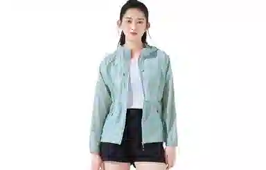 探路者 纯色户外防紫外线透气长袖连帽防晒衣 女款
