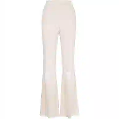 Fendi SS23 High Waist Flared Trousers Off White