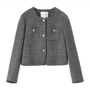 SENTUBILA Elegant Round Neck Short Jacket